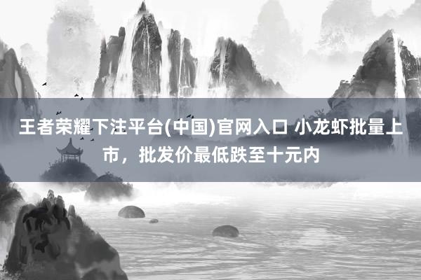 王者荣耀下注平台(中国)官网入口 小龙虾批量上市，批发价最低跌至十元内