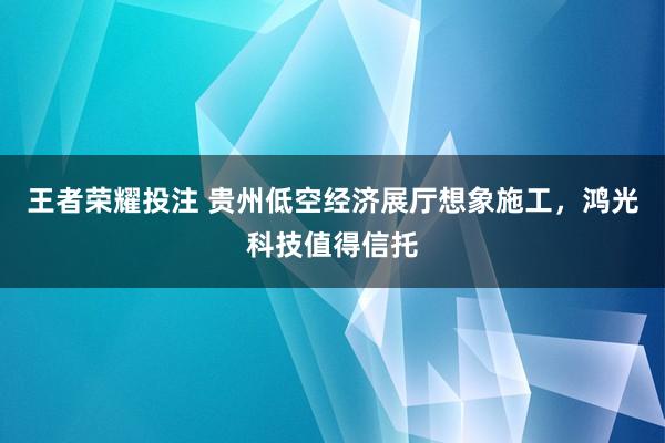 王者荣耀投注 贵州低空经济展厅想象施工，鸿光科技值得信托