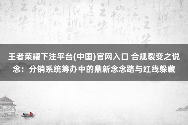 王者荣耀下注平台(中国)官网入口 合规裂变之说念：分销系统筹办中的鼎新念念路与红线躲藏