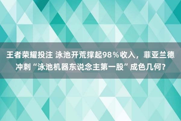 王者荣耀投注 泳池开荒撑起98％收入，菲亚兰德冲刺“泳池机器东说念主第一股”成色几何？