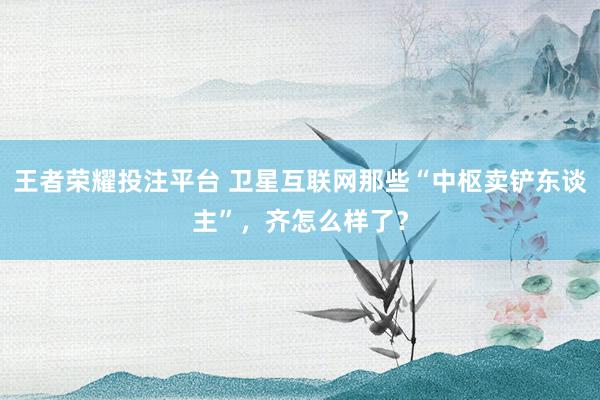 王者荣耀投注平台 卫星互联网那些“中枢卖铲东谈主”，齐怎么样了？