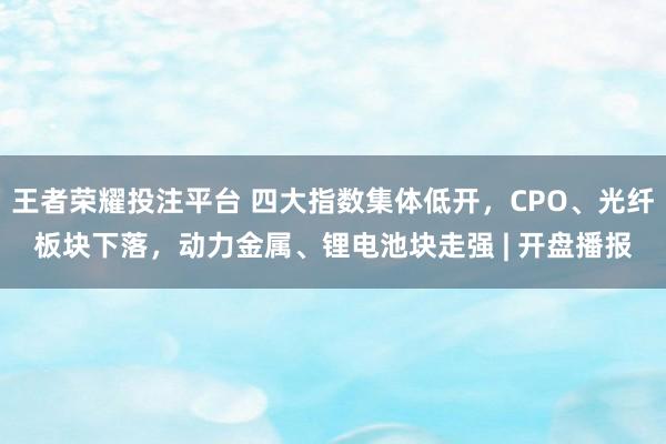 王者荣耀投注平台 四大指数集体低开，CPO、光纤板块下落，动力金属、锂电池块走强 | 开盘播报