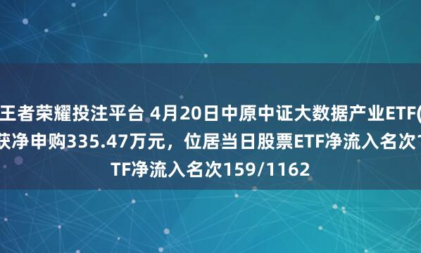 王者荣耀投注平台 4月20日中原中证大数据产业ETF(516000)获净申购335.47万元，位居当日股票ETF净流入名次159/1162