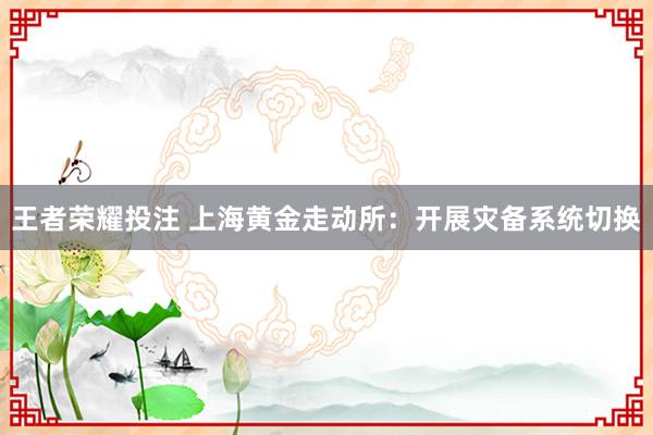 王者荣耀投注 上海黄金走动所：开展灾备系统切换