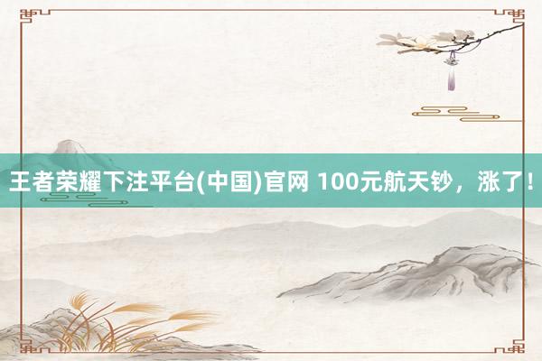王者荣耀下注平台(中国)官网 100元航天钞，涨了！