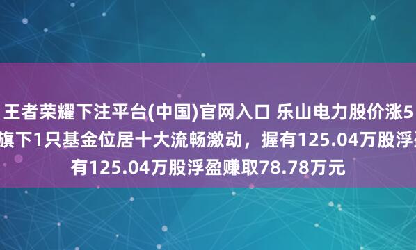 王者荣耀下注平台(中国)官网入口 乐山电力股价涨5.26%，广发基金旗下1只基金位居十大流畅激动，握有125.04万股浮盈赚取78.78万元