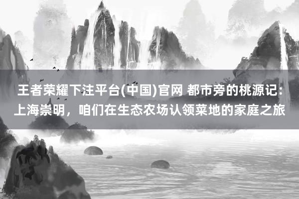 王者荣耀下注平台(中国)官网 都市旁的桃源记：上海崇明，咱们在生态农场认领菜地的家庭之旅