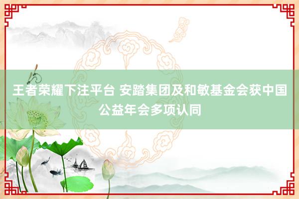 王者荣耀下注平台 安踏集团及和敏基金会获中国公益年会多项认同