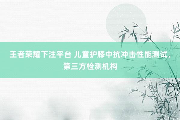王者荣耀下注平台 儿童护膝中抗冲击性能测试，第三方检测机构