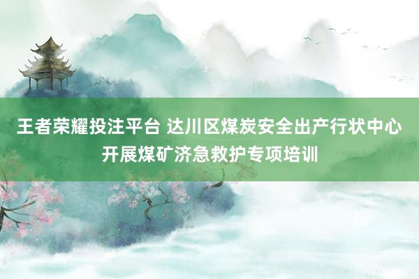 王者荣耀投注平台 达川区煤炭安全出产行状中心开展煤矿济急救护专项培训