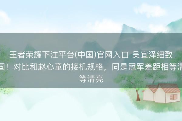 王者荣耀下注平台(中国)官网入口 吴宜泽细致归国！对比和赵心童的接机规格，同是冠军差距相等清亮